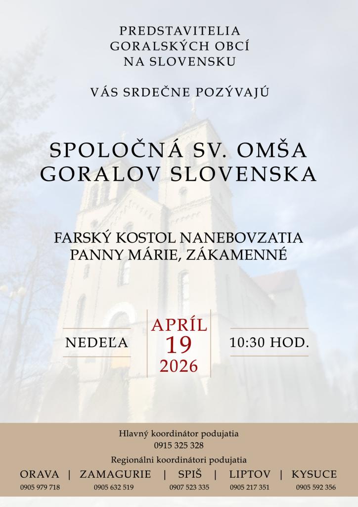 Spoločná sv. omša Goralov Slovenska - 19.4.2026 - Zákamenné