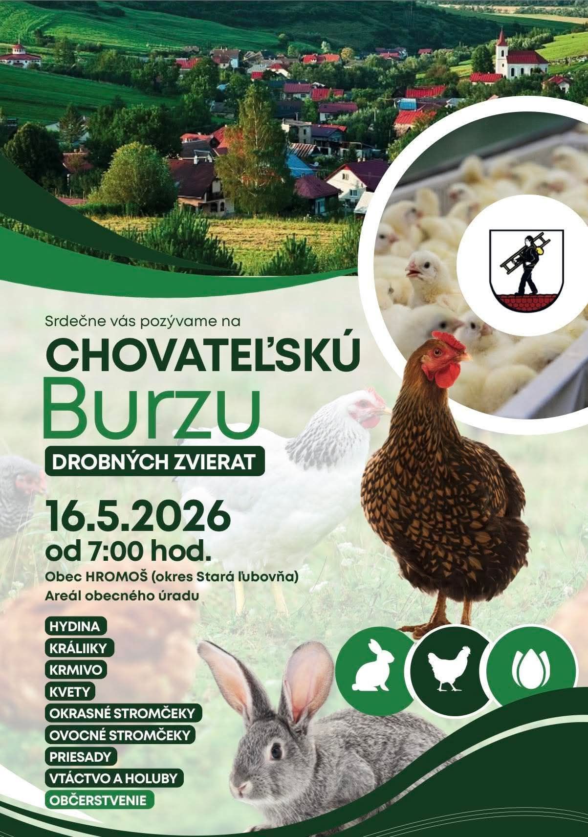 Pozvánka na chovateľskú burzu drobných zvierat 16.05.2026 Hromoš