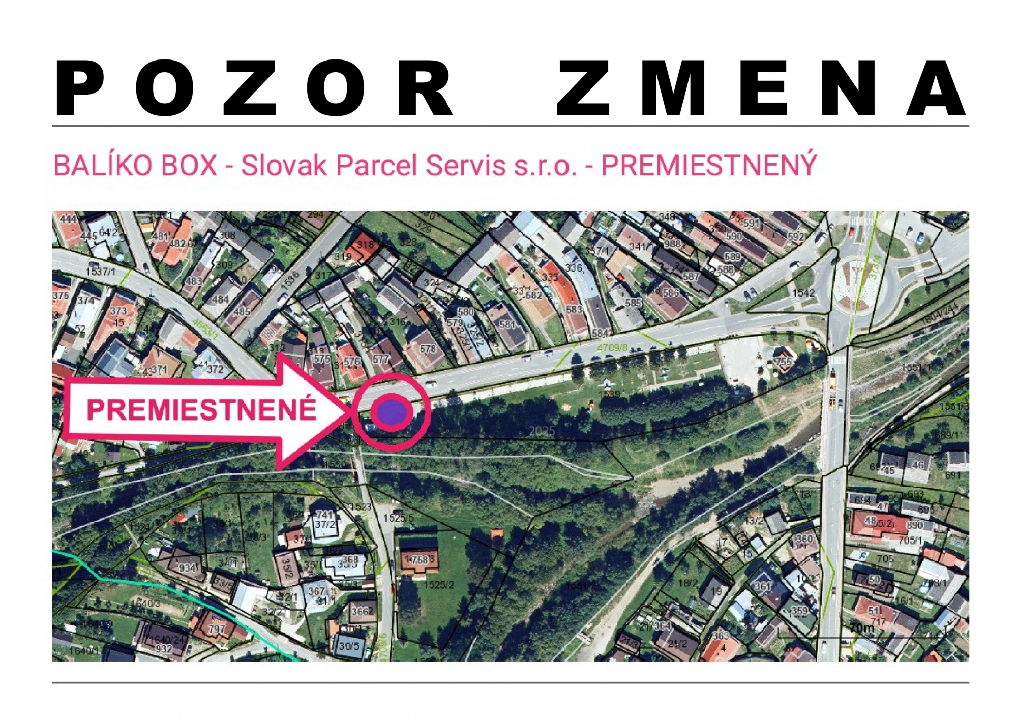 Balíko box v Novej Ľubovni bol premiestnený k detskému ihrisku (pri železnom moste)