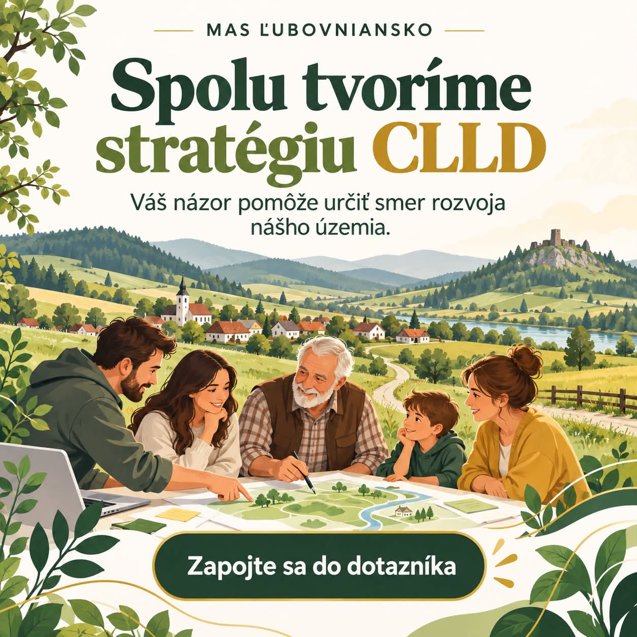 Spolu tvoríme stratégiu CLLD, váš názor pomôže určiť smer rozvoja nášho územia
