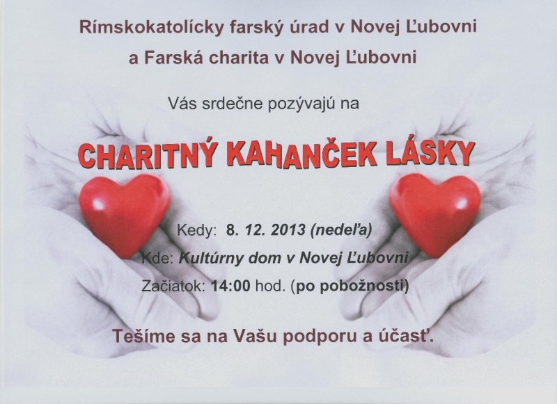 Charitný kahanček lásky 8.12.2013