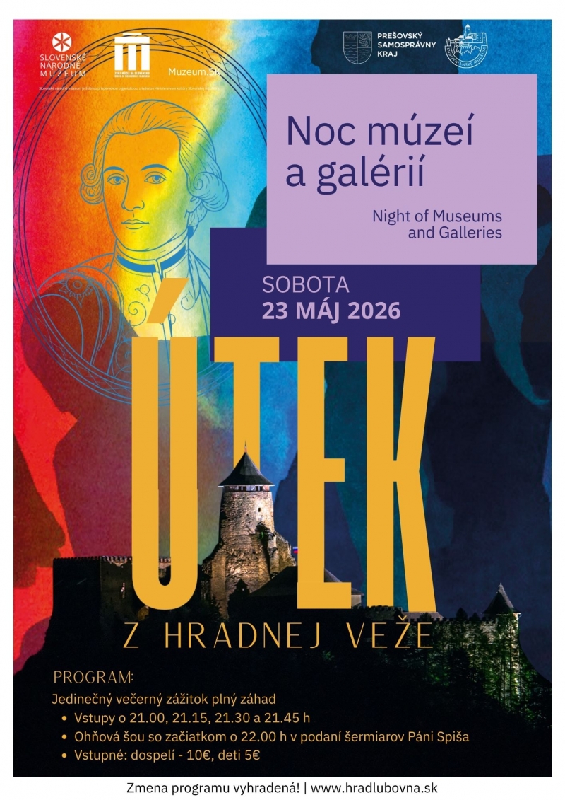 Noc múzeí a galérií, 23.05.2026, hrad Ľubovňa