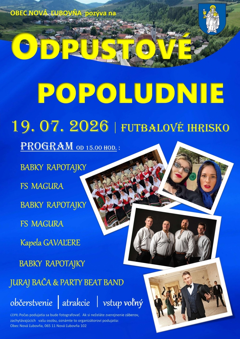 Odpustov&eacute; popoludnie 19.07.2026