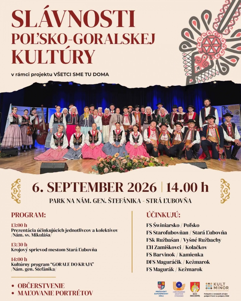 Slávnosti poľsko - goralskej kultúry 06.09.2026 Stará Ľubovňa