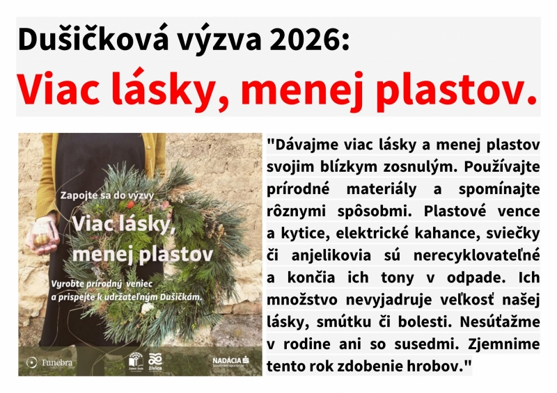 Dušičková výzva - viac lásky, menej plastov
