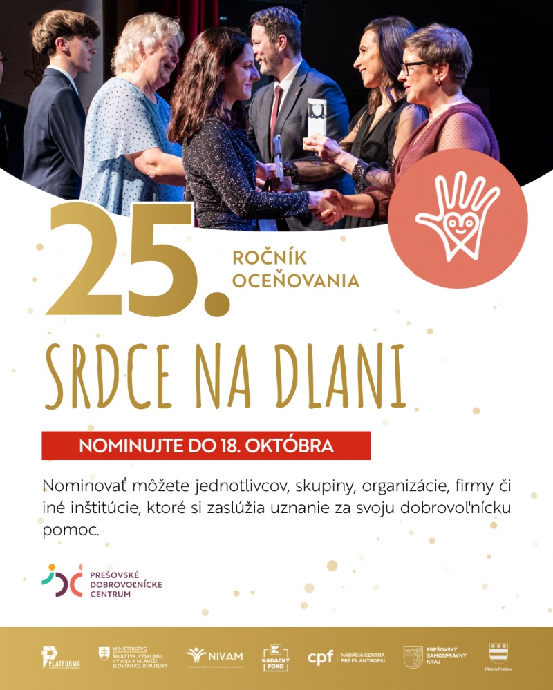 Prešovské dobrovoľnícke centrum - Srdce na dlani 2026