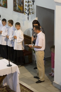 Fotografia: Privítanie nového kňaza, PaedDr. Marcela Baču, 8.7.2014