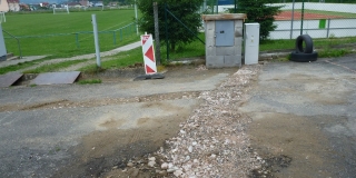 Fotografia: Prekládka NN siete pri futbalovom ihrisku jún, júl 2018