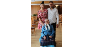 Fotografia: Prijatie 100. ročnej jubilantky - Márie Kmečovej, rod. Jančiovej (foto Patrícia Žembová)