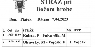 Fotografia: Stráž pri Božom hrobe - Veľkonočné sviatky 2023 (foto Ivan Vojčák)