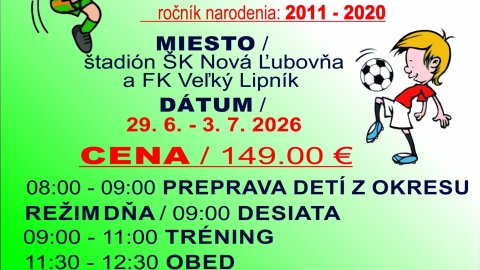 CAMP pre mladých futbalistov 29.06.2026 - 03.07.2026