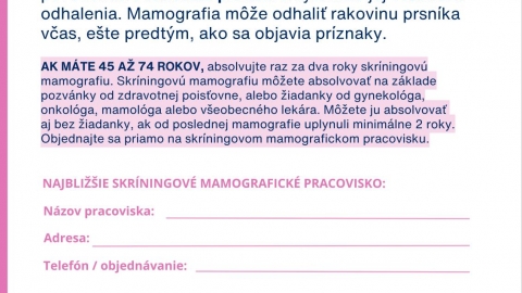 Ružový október - mesiac osvety o karcinome prsníka 
