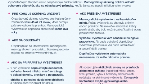 Ružový október - mesiac osvety o karcinome prsníka 