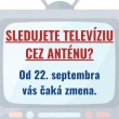 Prechod televízneho vysielania STVR na štandard DVB-T2 - sledujte televíziu cez anténu